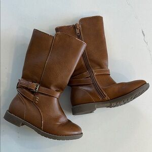 Brown Leather Boots with Buckle
